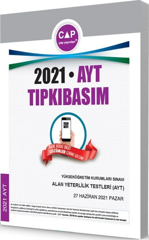 ÇAP YKS AYT TIPKI BASIM 2021