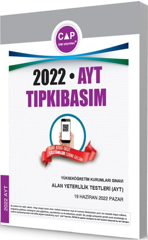 ÇAP YKS AYT TIPKI BASIM 2022