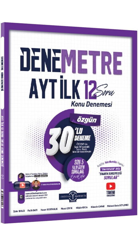 ORİJİNAL AYT İLK 12 SORU KONU DENEMETRE 30 LU-2026