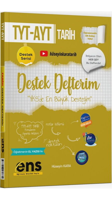 ENS YKS TYT AYT DESTEK DEFTERİM TARİH - 2025-26